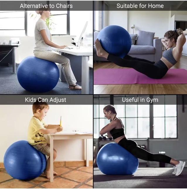 Yoga Ball 75cm Explosion-proof - Pilates Toning Ball 评论和价格